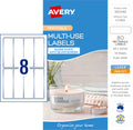 Avery Multi Use Labels With Silver Border 10 Pack 94x32mm Laser Inkjet 8UP