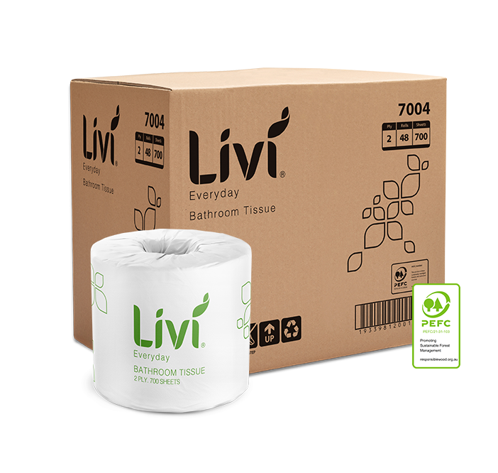Livi 7004 Basics Toilet Tissue 2 Ply 700 Sheets Carton 48