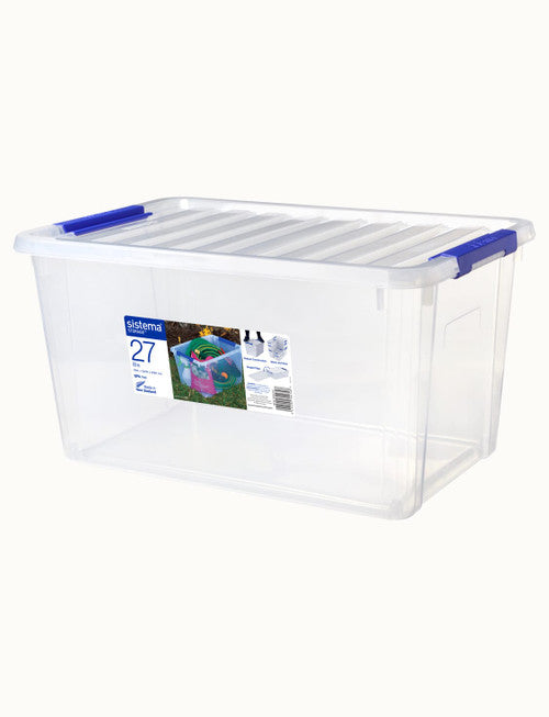 Sistema Plastic Storage Container 27L with Tray Dark Blue