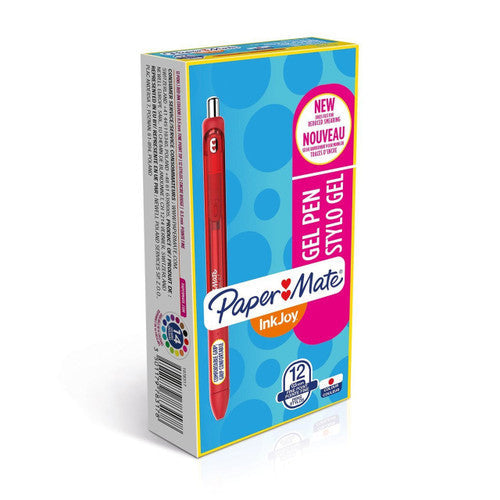 Papermate Inkjoy Retractable Gel Pen 0.7mm Red Box of 12