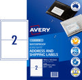 Avery Weatherproof Shipping Labels L7072 10 Pack 199.6 x 143.5mm Laser White
