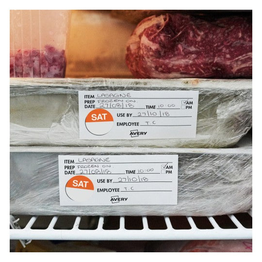 Avery Saturday Day Labels 24mm Round Orange and White Removable 1000 Roll