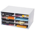 Marbig Sort N Stor Desktop Organiser 8 Compartment White and Grey