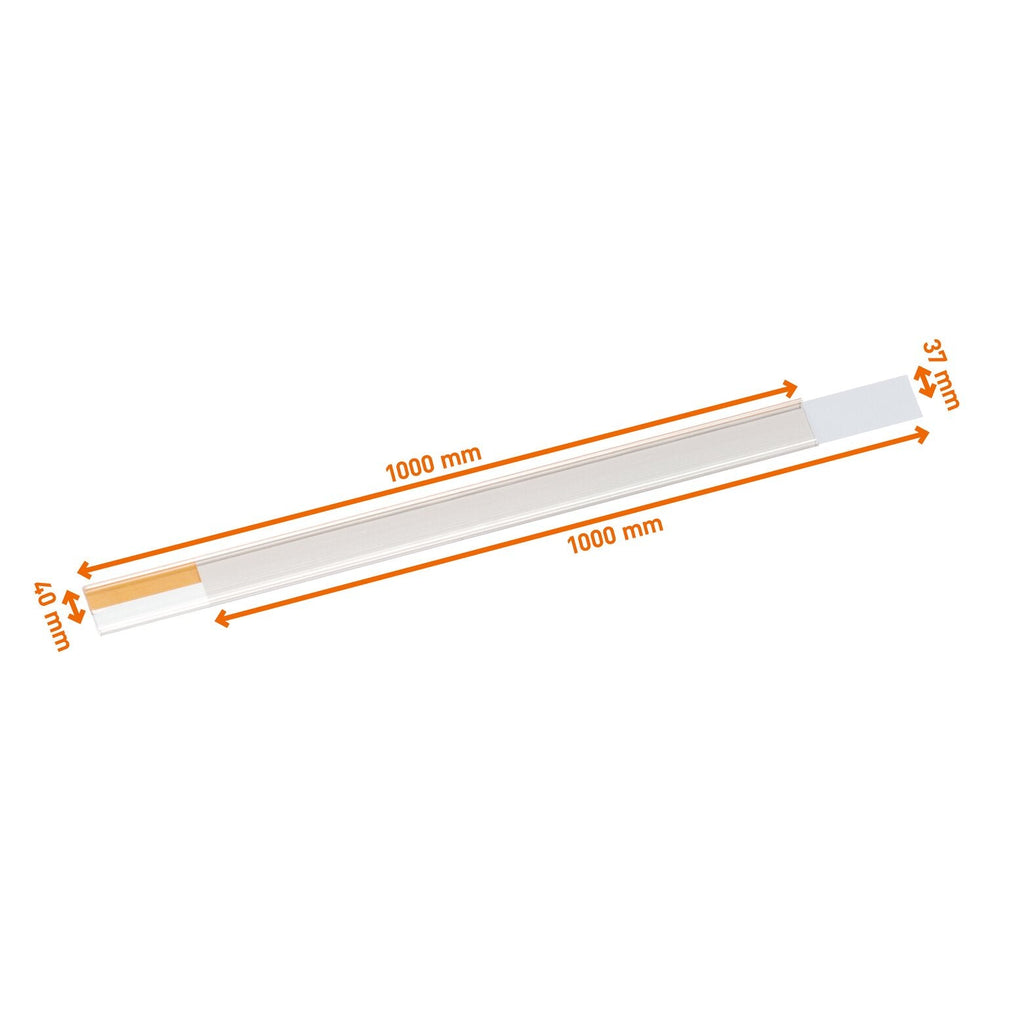Dimension drawing of the Durable Scanfix strip marked 1000 mm long, 40 mm high and 37 mm insert height