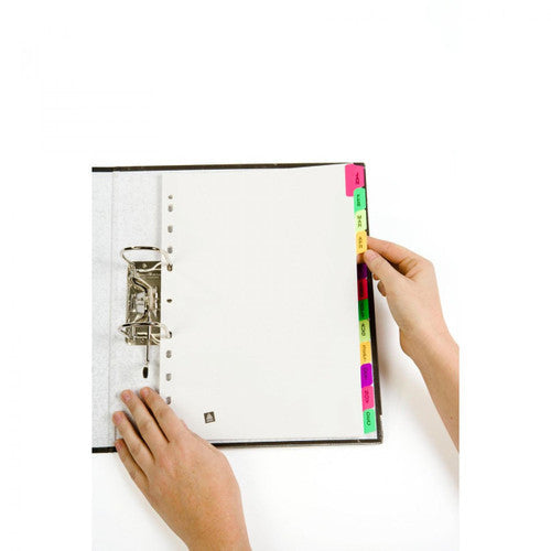 Avery Fluorescent Manilla Index Dividers Jan-Dec 12 Tab
