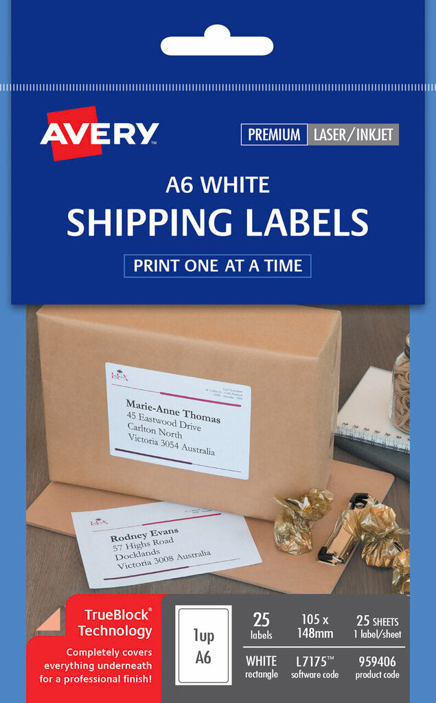 Avery International Shipping Labels A6 L7175 Clip Strip 12 Packs