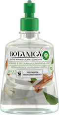 Botanica by Air Wick Jasmine and Sri Lankan Cinnamon Leaf Automatic Spray Refill Pack of 4