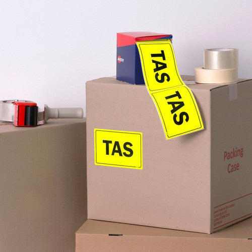 Avery TAS Shipping Labels Fluoro Yellow 150.4 x 100mm Roll 500