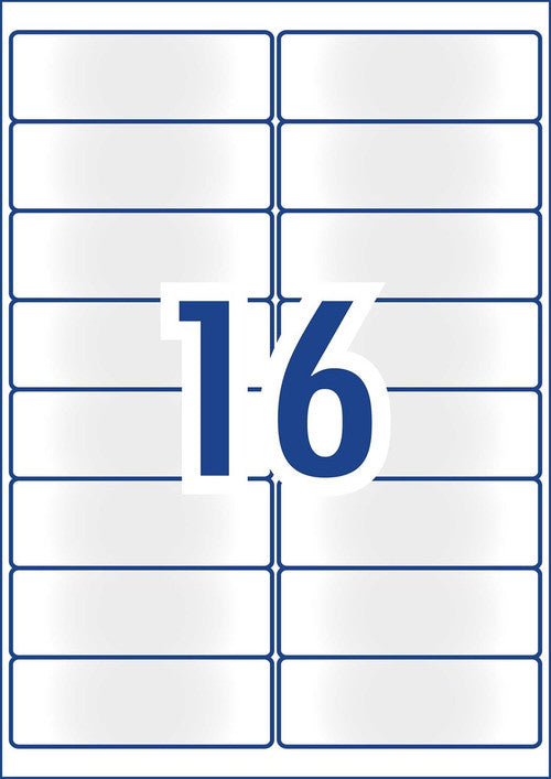Avery Frosted Clear Address Labels J8562 99.1 x 34mm 16UP 400 Labels