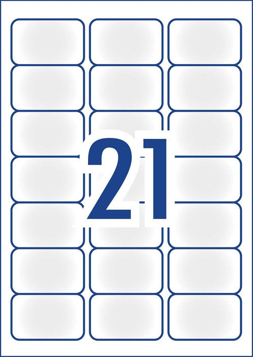 Avery Frosted Clear Address Labels J8560 63.5 x 38.1mm 21UP 525 Labels
