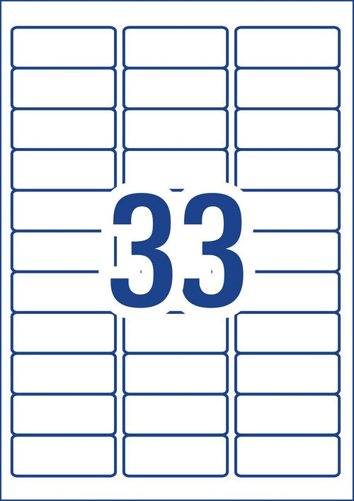 Avery White General Use Labels L7157GU 64 x 24.3mm 33UP 3300 Labels