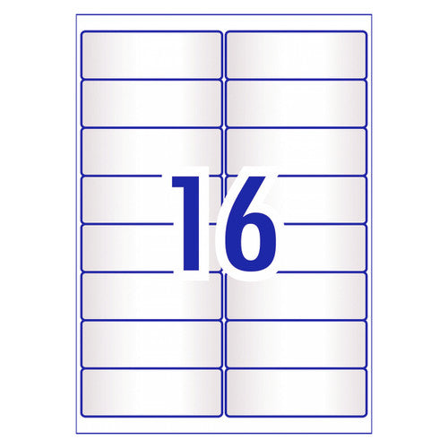 Avery Crystal Clear Address Labels L7562 99.1 x 34mm 16UP 160 Labels