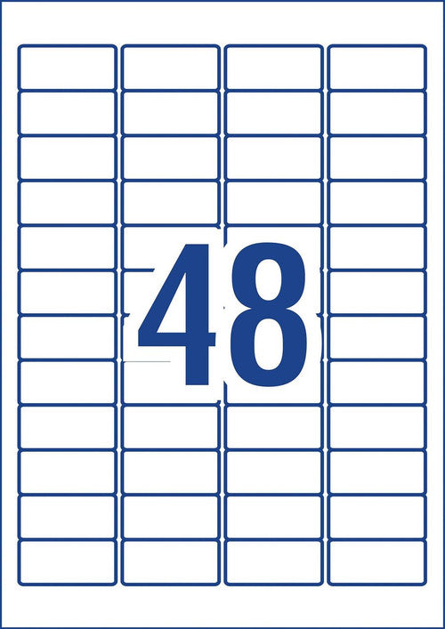 Avery White Heavy Duty Labels L4778 45.7 x 21.2mm 48UP 1200 Labels