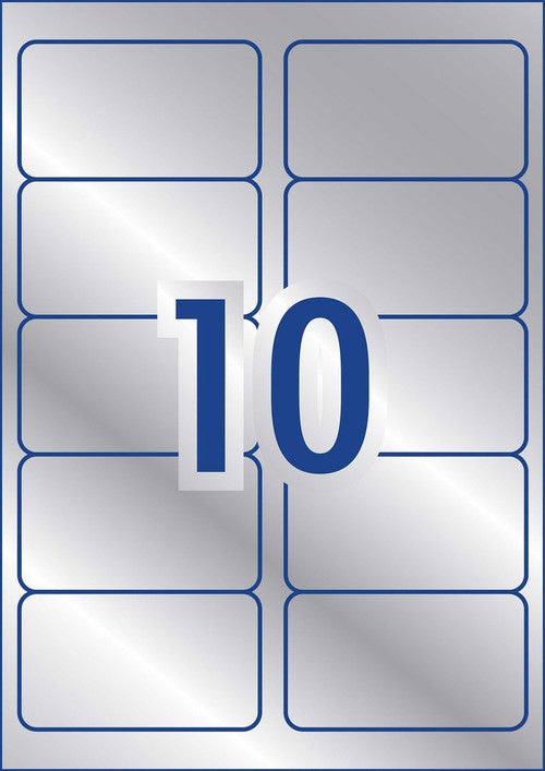 Avery Silver Heavy Duty Labels L6012 96 x 50.8mm 10UP 200 Labels