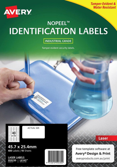 Avery NoPeel Labels L6145 45.7 x 25.4mm 40UP 400 Labels