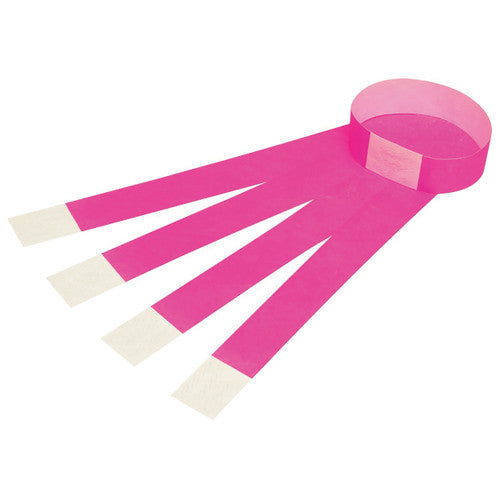 Rexel Serial Number Wristband Fluoro Pink Pack of 100