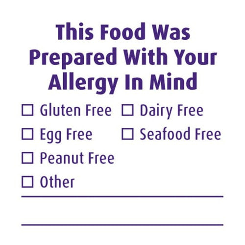 Avery This Food Was Prepared With Your Allergy In Mind Allergy Advisory Labels 40 x 40mm, 500 Per Roll