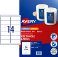 Avery White Removable Labels L7163REV 350 Pack 99.1 x 38.1mm 14UP