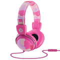 Moki Camo Headphones with Inline Microphone Pink