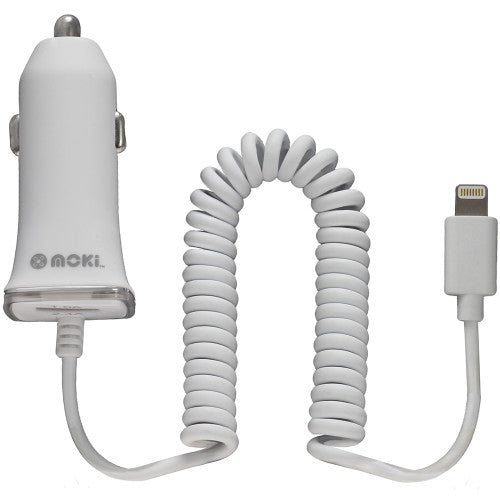 Moki Fixed Lightning Car Charger White