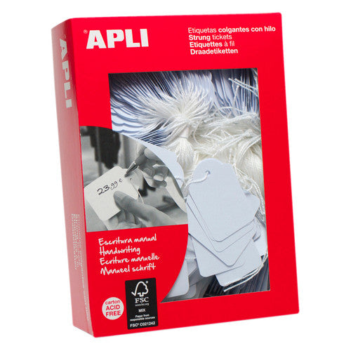 Apli Handwriting Strung Tickets 36 x 53mm Box of 500