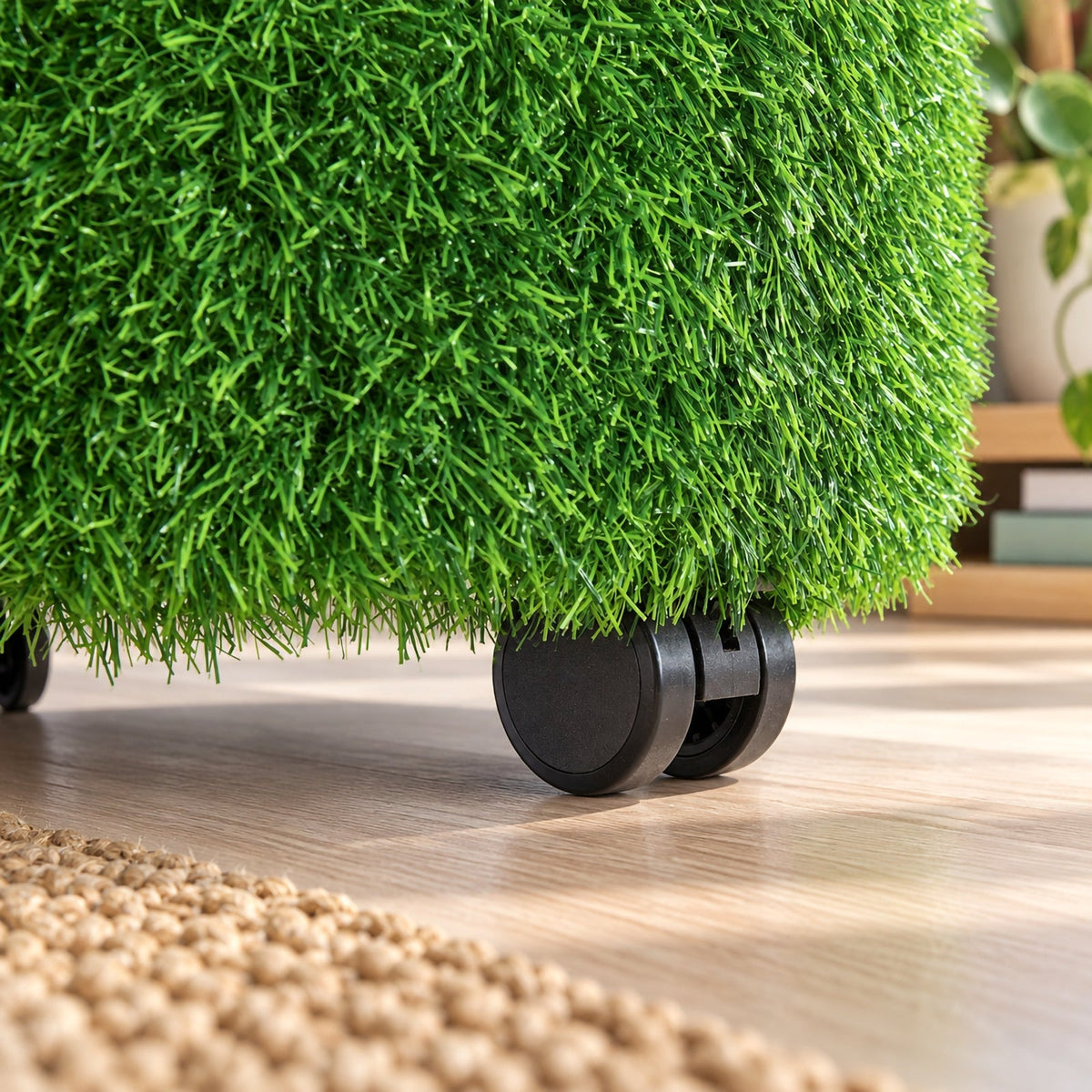 Aalto Round Ottoman 45cm Diameter Lockable Castors Grass