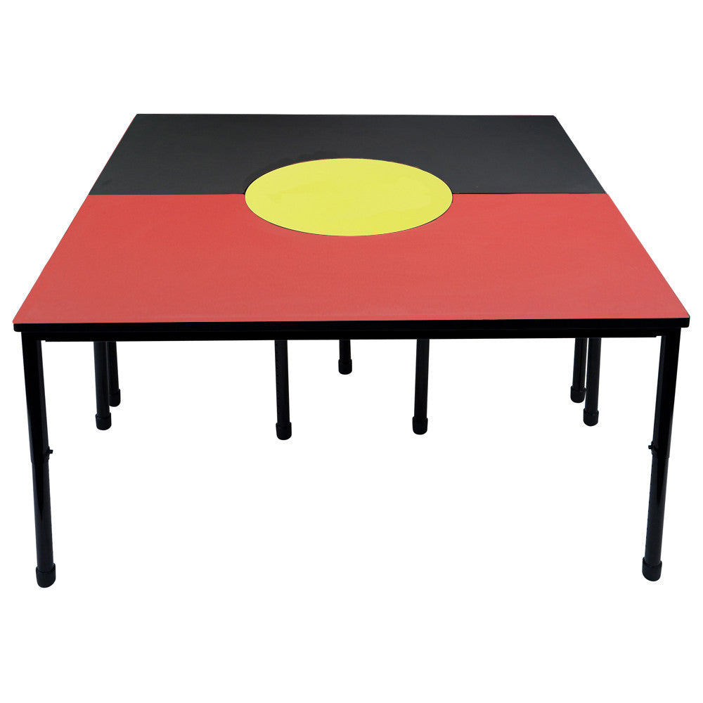 Aboriginal Flag Table 3 Piece Height Adjustable 1500 x 1500mm