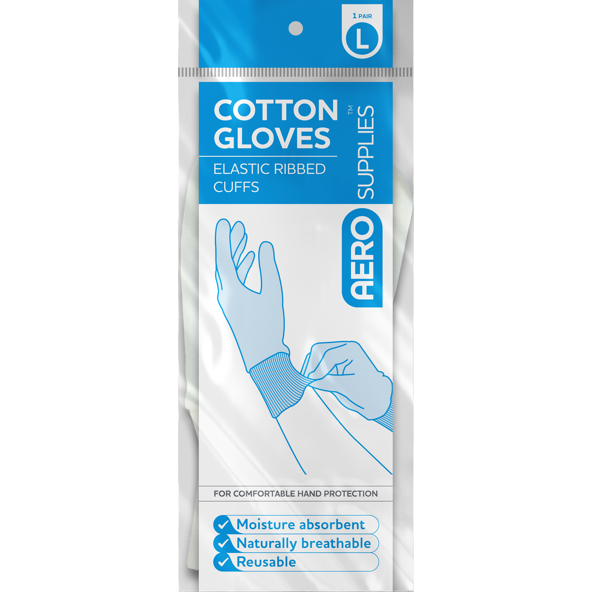 AeroSupplies Large Cotton Gloves Pair