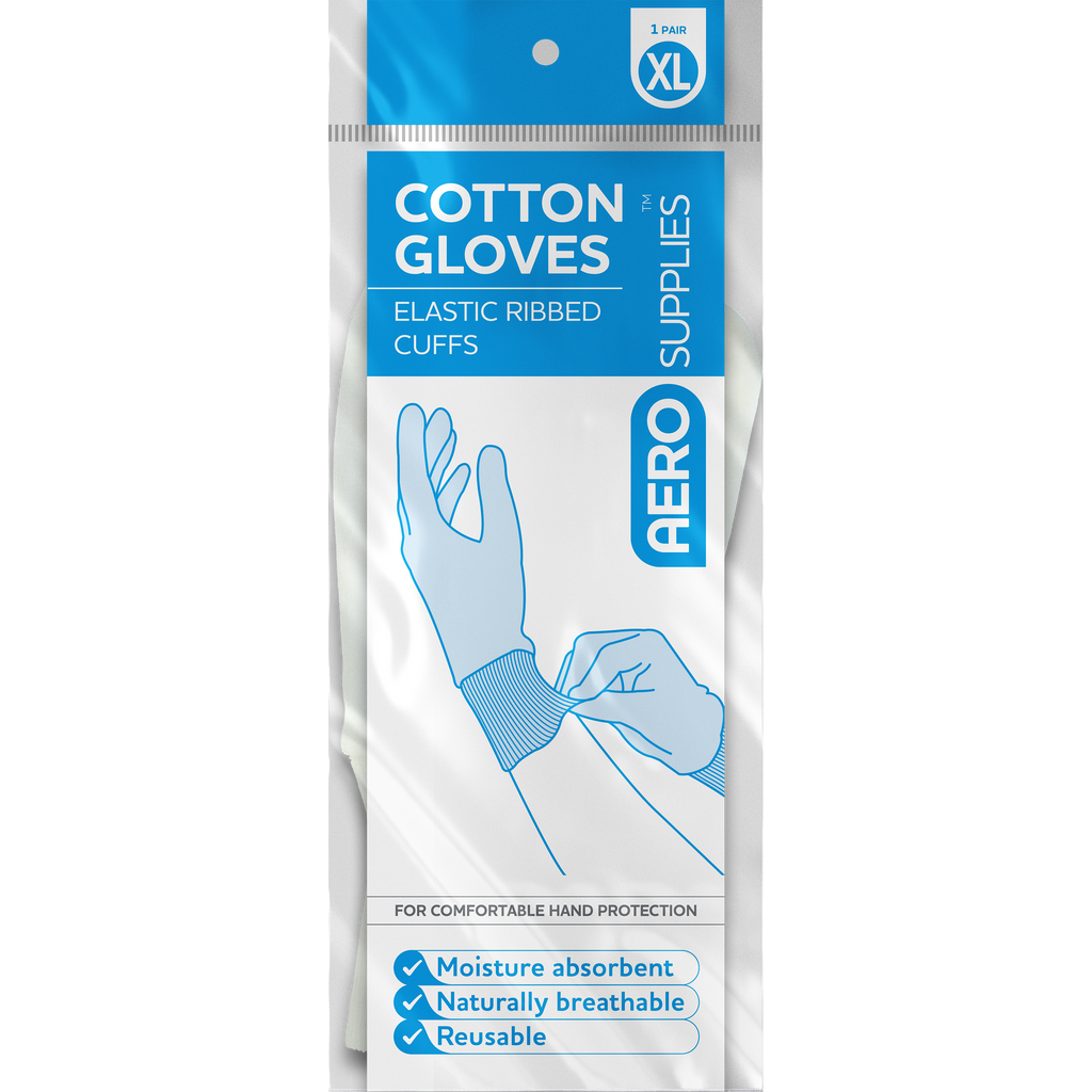 AeroSupplies X-Large Cotton Gloves Pair
