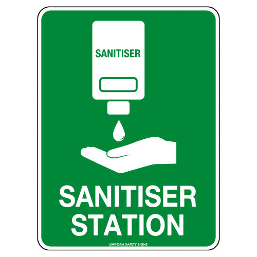 AeroSupplies Poly Hand Sanitiser Station Sign 30 x 22.5cm