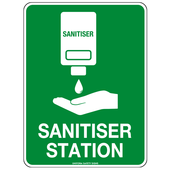 AeroSupplies Poly Hand Sanitiser Station Sign 30 x 22.5cm