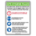 AeroSupplies Poly Site Hygiene Rules Sign 30 x 22.5cm