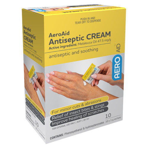 Aeroaid Antiseptic Cream Sachet 1g Box of 10