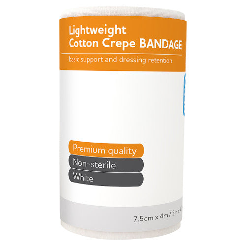 Aerocrepe Light Cotton Crepe Bandage 7.5cm x 4m Wrap of 12