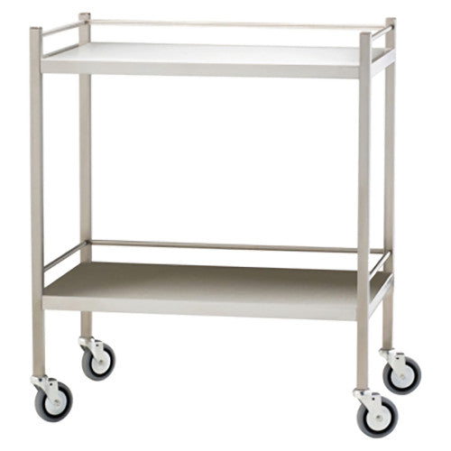 Aero Healthcare Medium Stainless Steel Trolley with Rails 80 x 50 x 97cm