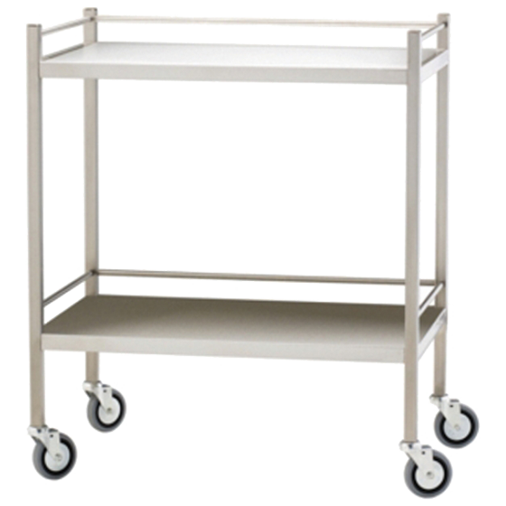 Aero Healthcare Large Stainless Steel Trolley with Rails 110 x 50 x 97cm