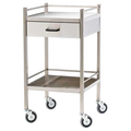 Medium Stainless Steel Trolley with Drawer 60 x 50 x 97cm