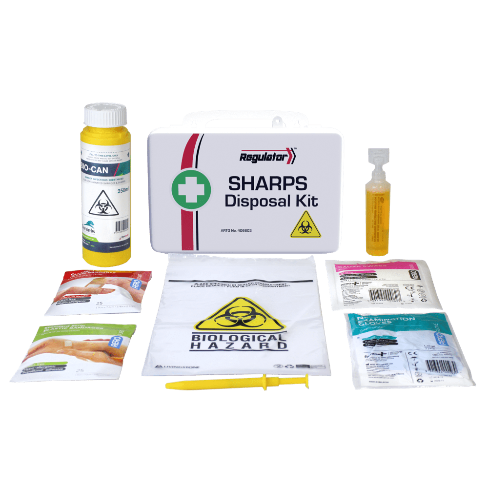 Aerokit Regulator Sharps Disposal Kit 21 x 7.5 x 13cm