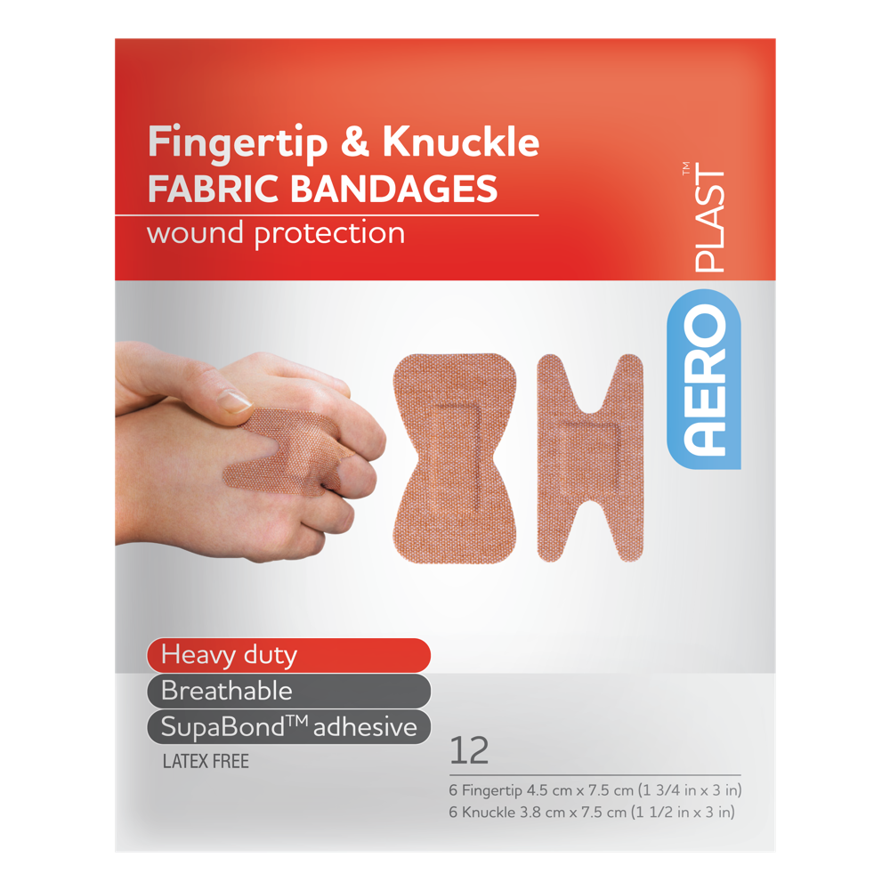 Aeroplast Premium Fabric Fingertip and Knuckle Dressings Envelope of 12 Pack of 15