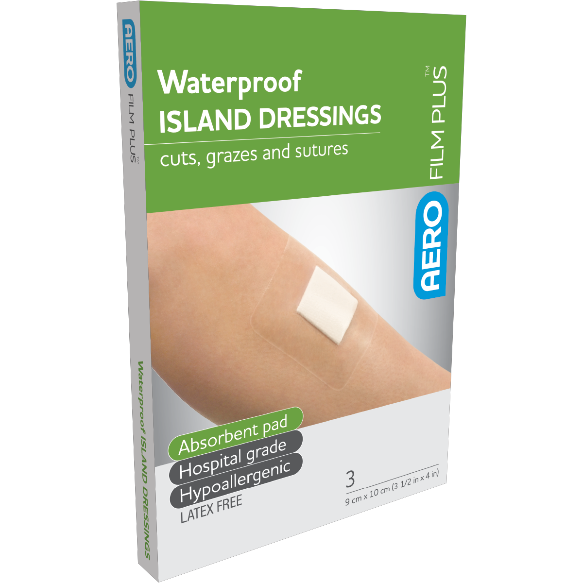 AeroFilm Plus Waterproof Island Dressing 9 x 10cm Box/3