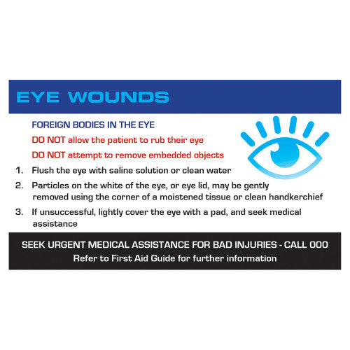 AeroGuide Eye Wound First Aid Card