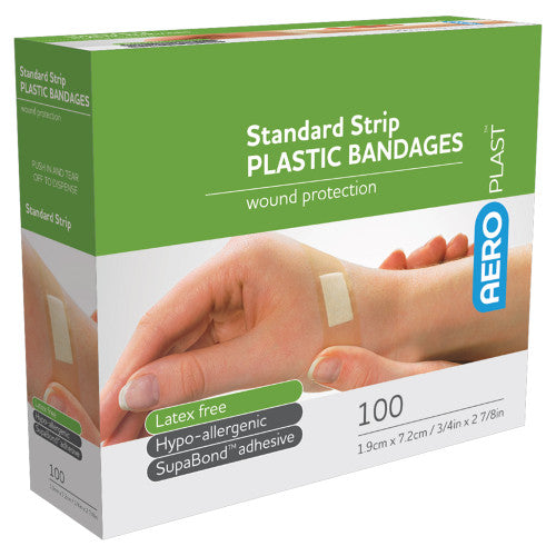 AeroPlast Plastic Standard Strip 7.2 x 1.9cm Box/100