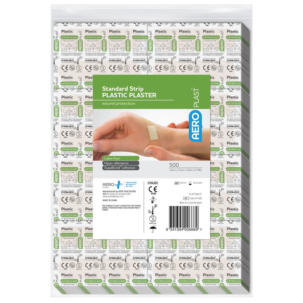 AeroPlast Plastic Standard Strip 7.2 x 1.9cm Bag/500
