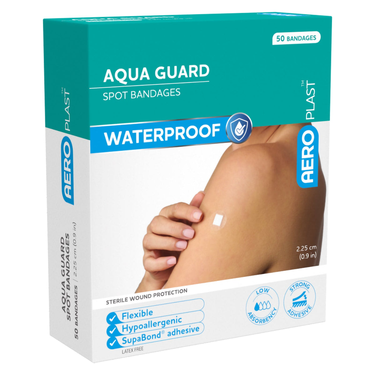 AeroPlast AquaGuard Spot Dressings Waterproof 2.25 x 2.25cm Box 50