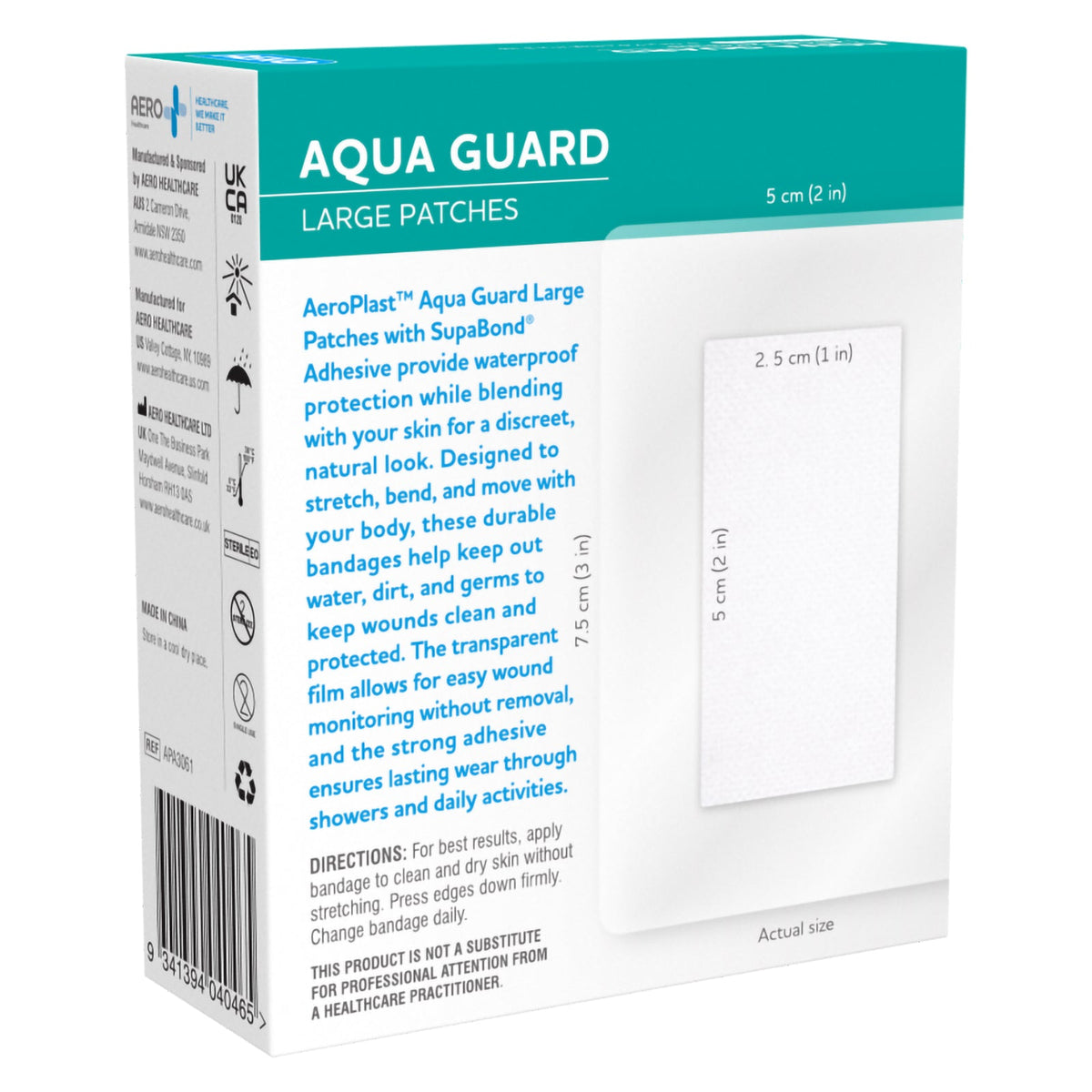 AeroPlast AquaGuard Large Patch Waterproof 7.5 x 5cm Box 10