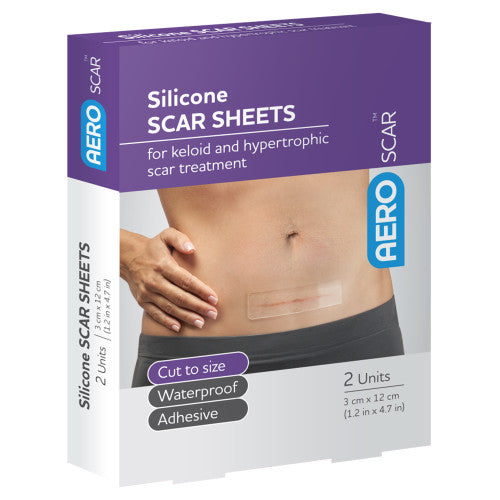 AeroScar Silicone Scar Sheets 3 x 12cm Box/2