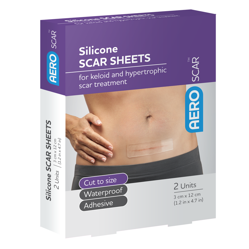 AeroScar Silicone Scar Sheets 3 x 12cm Box/2