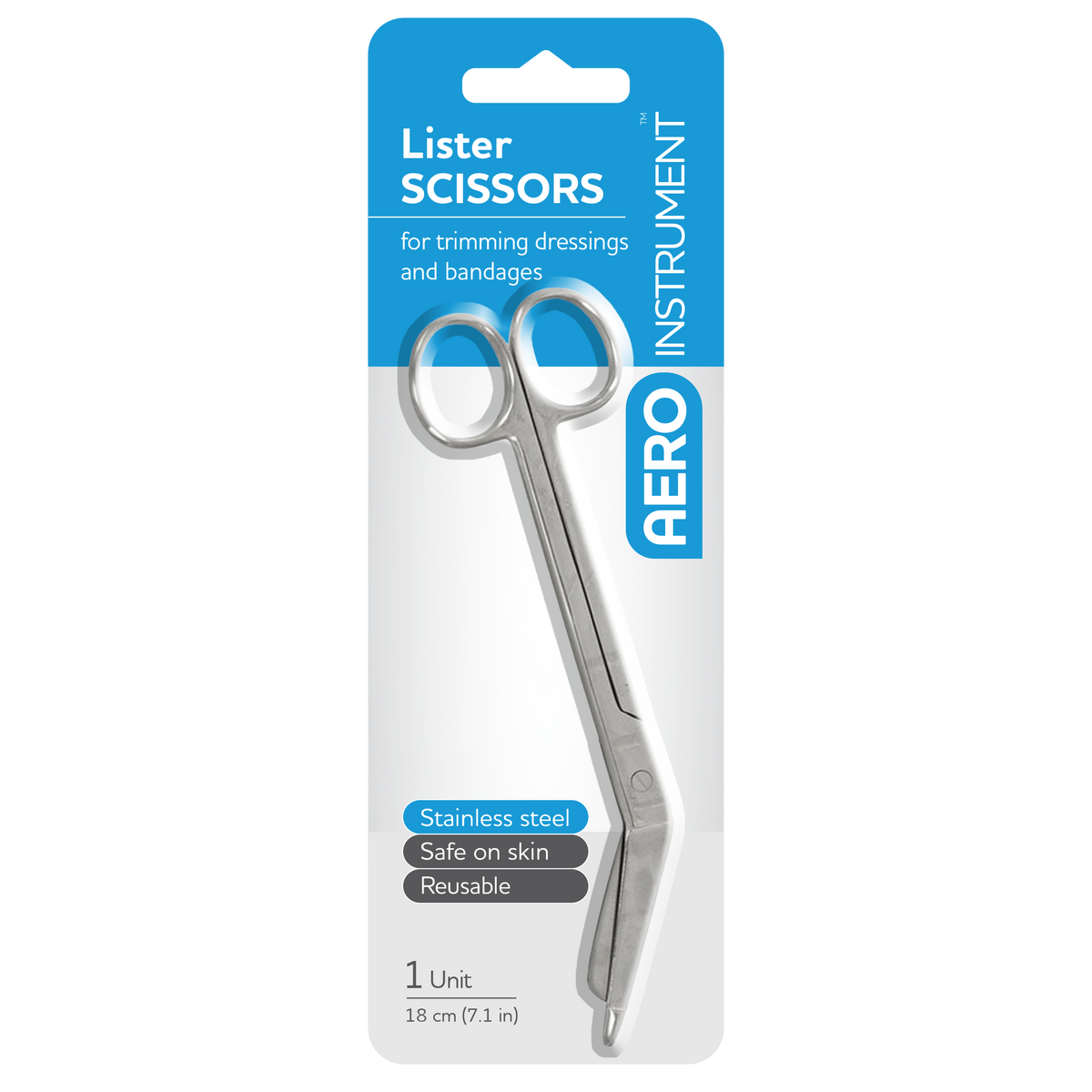 AeroInstrument Stainless Steel Lister Scissors 18cm