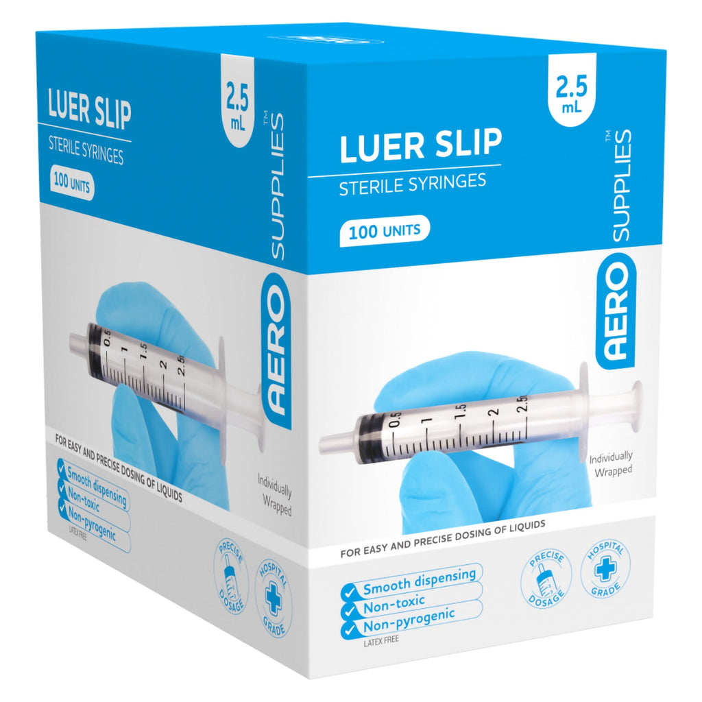 AeroSupplies LuerSlip Syringe 2.5ml Box 100