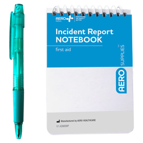 AeroSupplies First Aid Notebook with Pen
